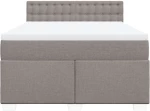 vidaXL Κρεβάτι Boxspring με Στρώμα Taupe 140x200 εκ. Υφασμάτινο