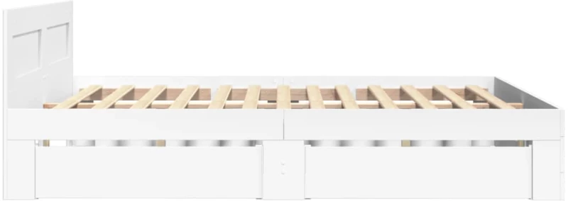 vidaXL Πλαίσιο Κρεβατιού με κεφαλάριου Λευκό 120x190 εκ Επεξεργ. Ξύλο