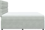 vidaXL Κρεβάτι Boxspring με Στρώμα Ανοιχτό Γκρι 200x200 εκ. Βελούδινο