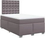 vidaXL Κρεβάτι Boxspring με Στρώμα Γκρι 120x200εκ. από Συνθετικό Δέρμα
