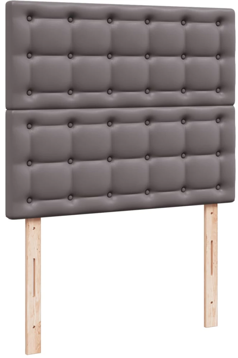 vidaXL Κρεβάτι Boxspring με Στρώμα Γκρι 120x200εκ. από Συνθετικό Δέρμα