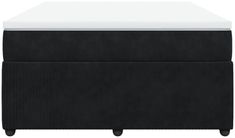 vidaXL Κρεβάτι Boxspring με Στρώμα Μαύρο 160x200 εκ. Βελούδινο