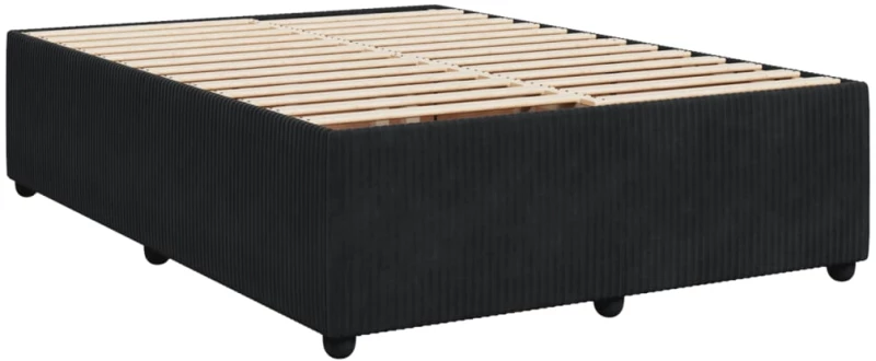 vidaXL Κρεβάτι Boxspring με Στρώμα Μαύρο 160x200 εκ. Βελούδινο
