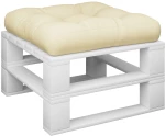 vidaXL Μαξιλάρα Δαπέδου / Παλέτας Κρεμ 60 x 61,5 x 10 εκ. Βαμβακερή