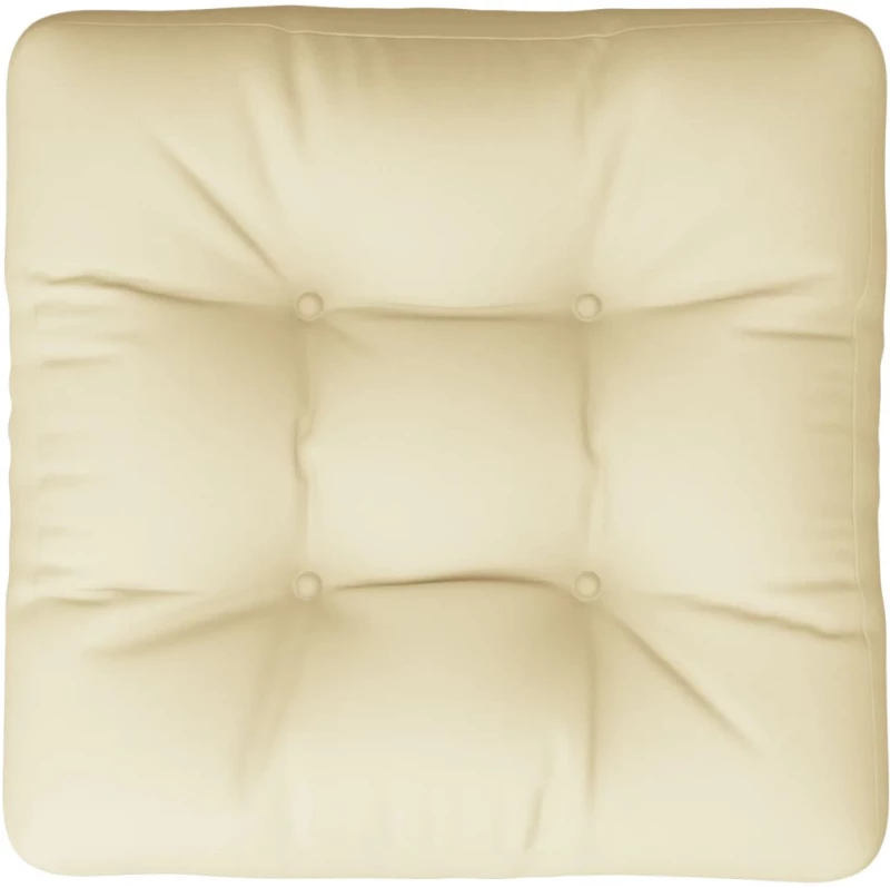 vidaXL Μαξιλάρα Δαπέδου / Παλέτας Κρεμ 60 x 61,5 x 10 εκ. Βαμβακερή