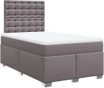 vidaXL Κρεβάτι Boxspring με Στρώμα Γκρι 120x200εκ. από Συνθετικό Δέρμα