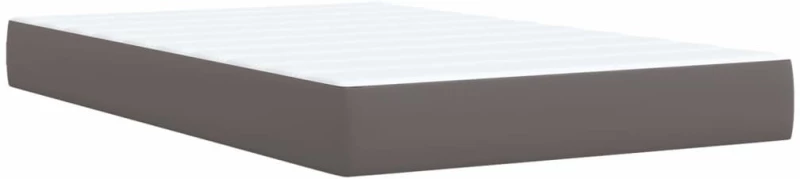 vidaXL Κρεβάτι Boxspring με Στρώμα Γκρι 120x200εκ. από Συνθετικό Δέρμα