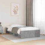 vidaXL Πλαίσιο Κρεβατιού Γκρι Σκυροδέματος 75 x 190 εκ. Επεξεργ. Ξύλο