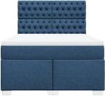 vidaXL Κρεβάτι Boxspring με Στρώμα Μπλε 160x200 εκ. Υφασμάτινο
