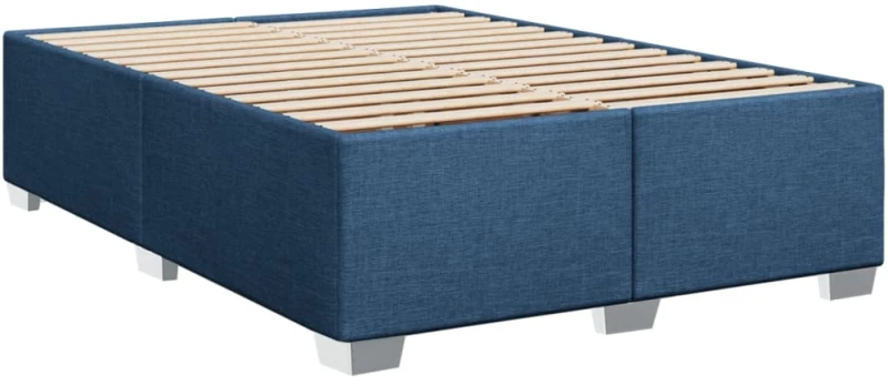 vidaXL Κρεβάτι Boxspring με Στρώμα Μπλε 160x200 εκ. Υφασμάτινο