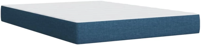 vidaXL Κρεβάτι Boxspring με Στρώμα Μπλε 160x200 εκ. Υφασμάτινο