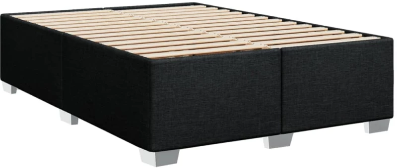 vidaXL Κρεβάτι Boxspring με Στρώμα Μαύρο 140x200 εκ. Υφασμάτινο