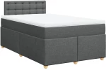 vidaXL Κρεβάτι Boxspring με Στρώμα Σκούρο Γκρι 120x200 εκ. Υφασμάτινο