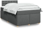 vidaXL Κρεβάτι Boxspring με Στρώμα Σκούρο Γκρι 120x190 εκ Υφασμάτινο