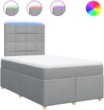vidaXL Κρεβάτι Boxspring με Στρώμα Ανοιχτό Γκρι 120x200 εκ. Υφασμάτινο