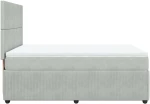 vidaXL Κρεβάτι Boxspring με Στρώμα Ανοιχτό Γκρι 140x190 εκ. Βελούδινο