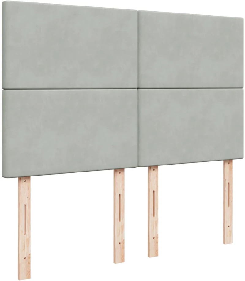vidaXL Κρεβάτι Boxspring με Στρώμα Ανοιχτό Γκρι 140x190 εκ. Βελούδινο