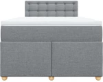 vidaXL Κρεβάτι Boxspring με Στρώμα Ανοιχτό Γκρι 120x200 εκ. Υφασμάτινο