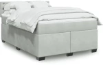 vidaXL Κρεβάτι Boxspring με Στρώμα Ανοιχτό Γκρι 160x200 εκ. Βελούδινο