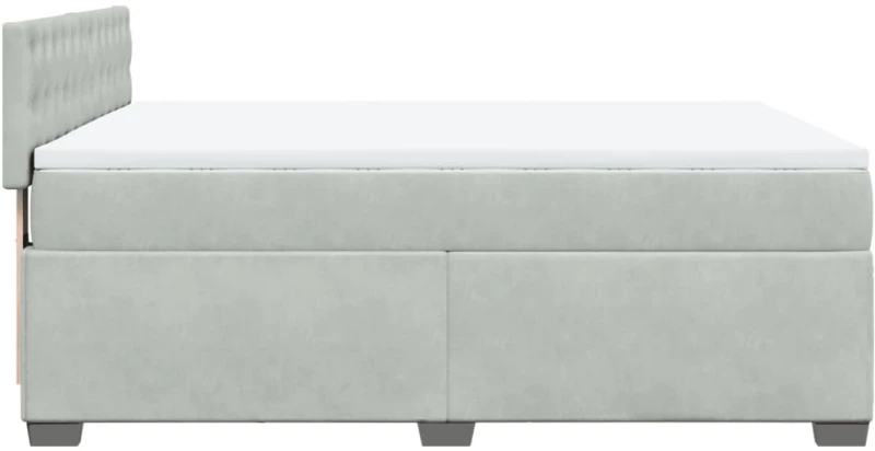 vidaXL Κρεβάτι Boxspring με Στρώμα Ανοιχτό Γκρι 160x200 εκ. Βελούδινο