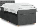 vidaXL Κρεβάτι Boxspring με Στρώμα Σκούρο Γκρι 90x190 εκ. Υφασμάτινο