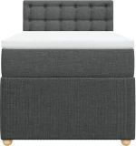 vidaXL Κρεβάτι Boxspring με Στρώμα Σκούρο Γκρι 90x190 εκ. Υφασμάτινο