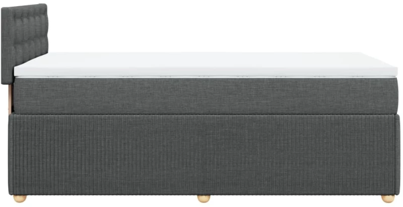 vidaXL Κρεβάτι Boxspring με Στρώμα Σκούρο Γκρι 90x190 εκ. Υφασμάτινο