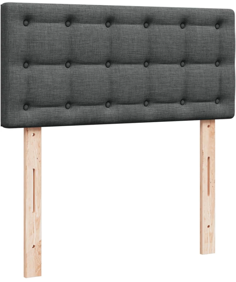 vidaXL Κρεβάτι Boxspring με Στρώμα Σκούρο Γκρι 90x190 εκ. Υφασμάτινο