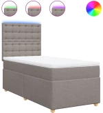 vidaXL Κρεβάτι Boxspring με Στρώμα Taupe 80x200 εκ. Υφασμάτινο