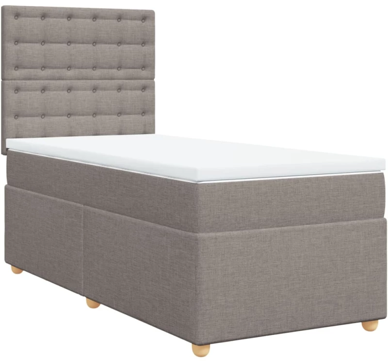 vidaXL Κρεβάτι Boxspring με Στρώμα Taupe 80x200 εκ. Υφασμάτινο