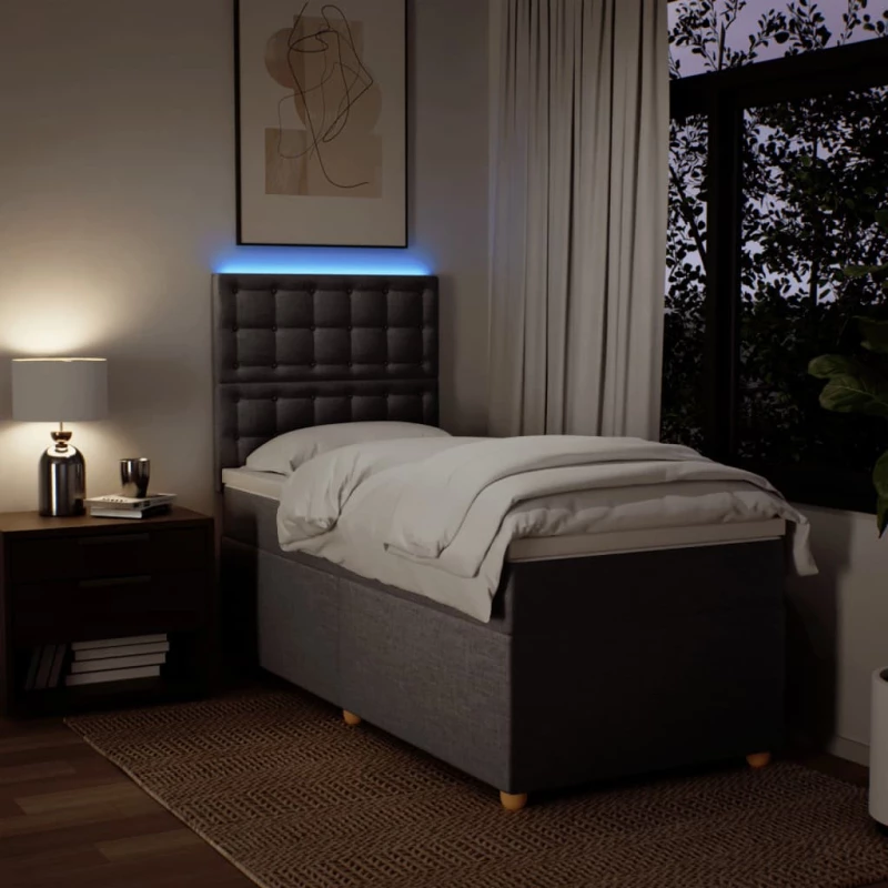 vidaXL Κρεβάτι Boxspring με Στρώμα Taupe 80x200 εκ. Υφασμάτινο