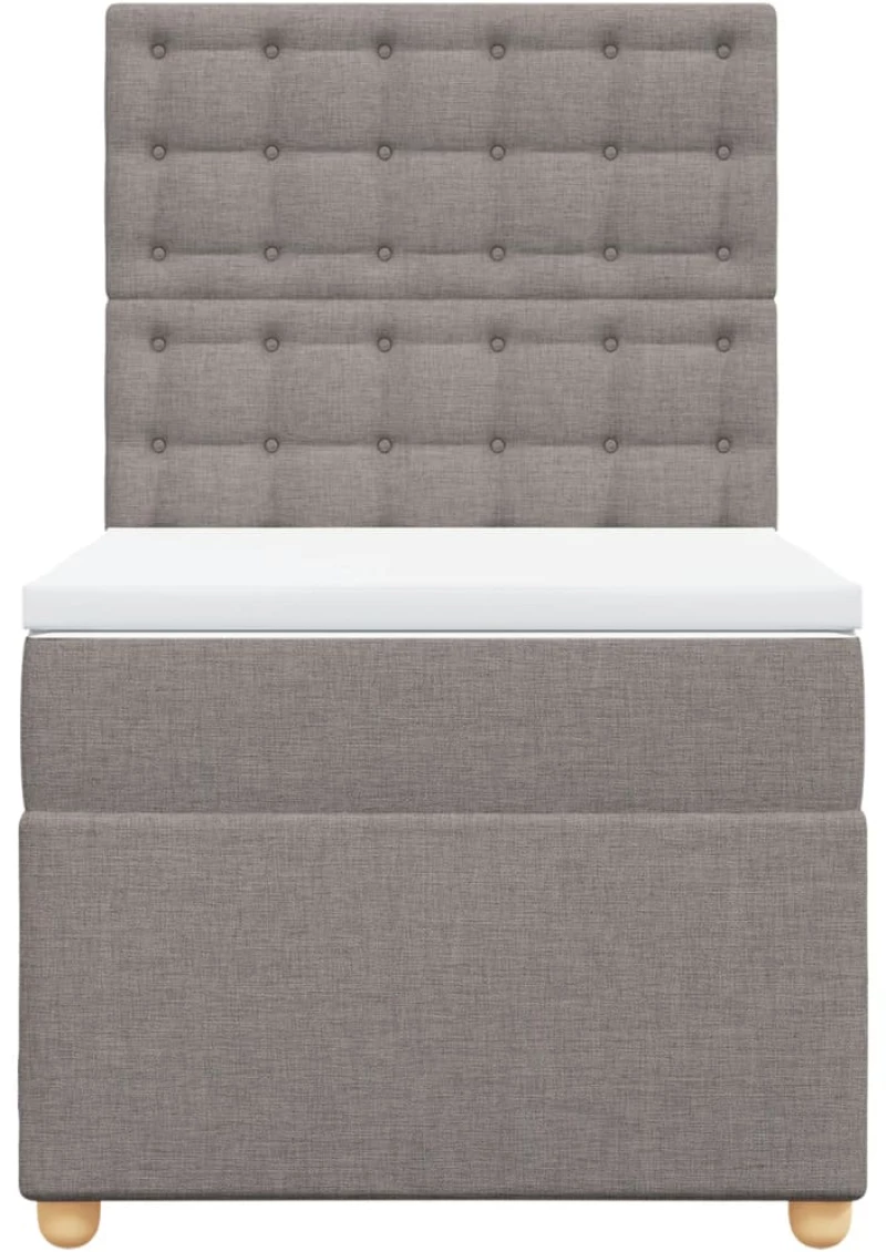 vidaXL Κρεβάτι Boxspring με Στρώμα Taupe 80x200 εκ. Υφασμάτινο