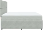 vidaXL Κρεβάτι Boxspring με Στρώμα Ανοιχτό Γκρι 180x200 εκ. Βελούδινο