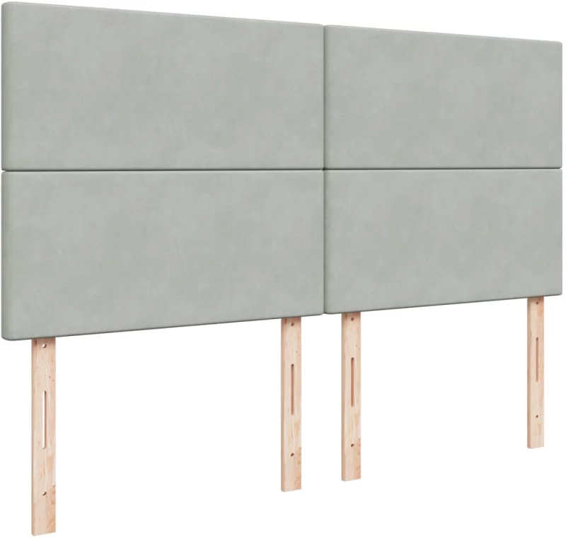 vidaXL Κρεβάτι Boxspring με Στρώμα Ανοιχτό Γκρι 180x200 εκ. Βελούδινο