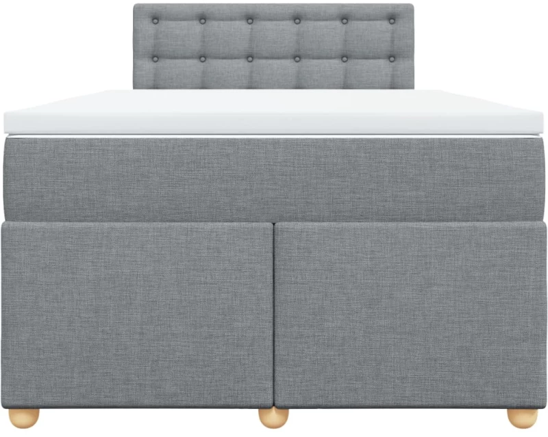 vidaXL Κρεβάτι Boxspring με Στρώμα Ανοιχτό Γκρι 120x200 εκ. Υφασμάτινο