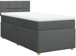 vidaXL Κρεβάτι Boxspring με Στρώμα Σκούρο Γκρι 90x200 εκ. Υφασμάτινο