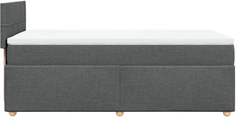 vidaXL Κρεβάτι Boxspring με Στρώμα Σκούρο Γκρι 90x200 εκ. Υφασμάτινο