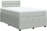 vidaXL Κρεβάτι Boxspring με Στρώμα Ανοιχτό Γκρι 120x200 εκ. Βελούδινο