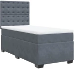 vidaXL Κρεβάτι Boxspring με Στρώμα Σκούρο Γκρι 90x200 εκ. Βελούδινο