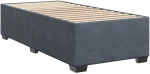 vidaXL Κρεβάτι Boxspring με Στρώμα Σκούρο Γκρι 90x200 εκ. Βελούδινο