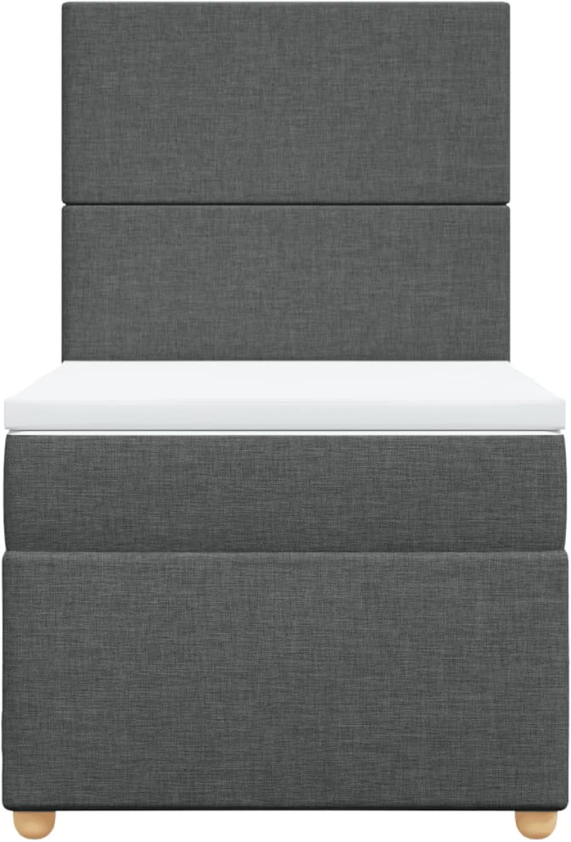 vidaXL Κρεβάτι Boxspring με Στρώμα Σκούρο Γκρι 100x200 εκ. Υφασμάτινο
