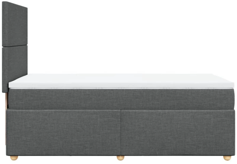 vidaXL Κρεβάτι Boxspring με Στρώμα Σκούρο Γκρι 100x200 εκ. Υφασμάτινο