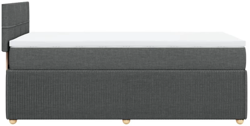vidaXL Κρεβάτι Boxspring με Στρώμα Σκούρο Γκρι 90x190 εκ. Υφασμάτινο