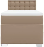 vidaXL Κρεβάτι Boxspring με Στρώμα Καπουτσίνο 90x190εκ.από Συνθ. Δέρμα