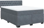 vidaXL Κρεβάτι Boxspring με Στρώμα Σκούρο Γκρι 160x200 εκ. Βελούδινο