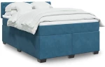 vidaXL Κρεβάτι Boxspring με Στρώμα Σκούρο Μπλε 140x200 εκ. Βελούδινο
