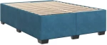 vidaXL Κρεβάτι Boxspring με Στρώμα Σκούρο Μπλε 140x200 εκ. Βελούδινο