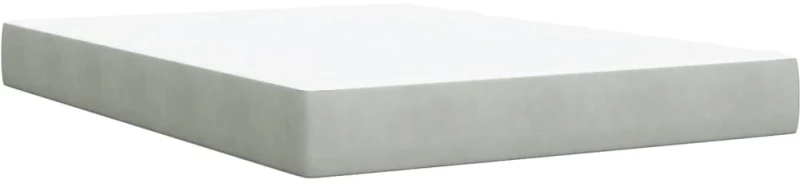 vidaXL Κρεβάτι Boxspring με Στρώμα Ανοιχτό Γκρι 160x200 εκ. Βελούδινο