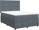 vidaXL Κρεβάτι Boxspring με Στρώμα Σκούρο Γκρι 140x200 εκ. Βελούδινο