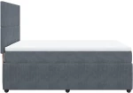 vidaXL Κρεβάτι Boxspring με Στρώμα Σκούρο Γκρι 140x200 εκ. Βελούδινο